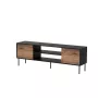 Tv-kast cama meble EF CORTINA 180×40×60 cm, bovenblad zwart, frame walnoot