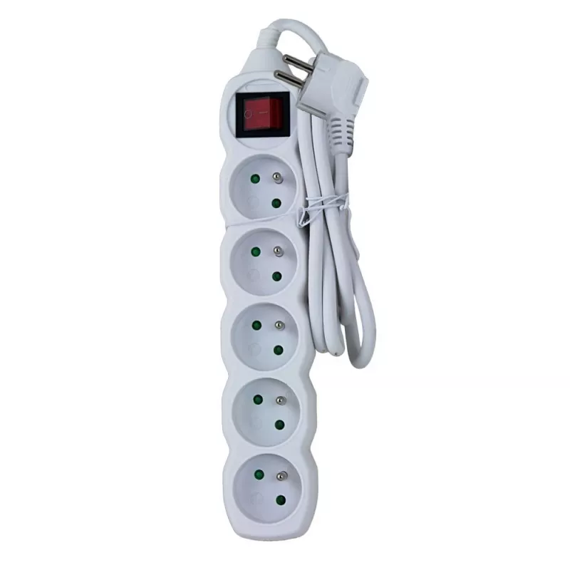 Stekkerdoos ESPERANZA ELK214W 1,5 m, 5 Type-E-netstopcontacten, binnen, wit