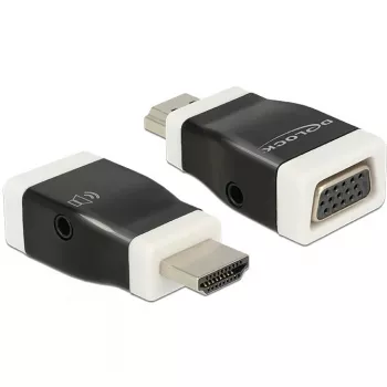 Kabeladapter DeLOCK 65586 HDMI-A naar VGA zwart wit