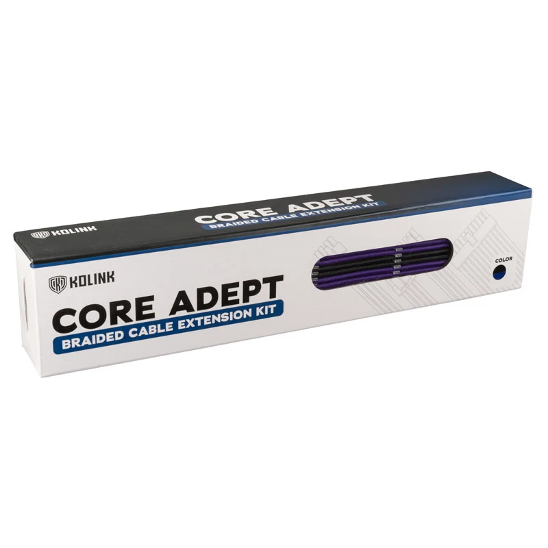 Kolink Core Adept Braided Kabel Extension Kit - Jet zwart/Titan paars