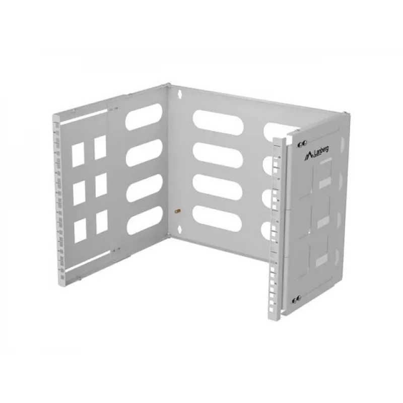 Wandmontage 19 inch rack LANBERG 8U, diepte 497×400/240 mm, grijs