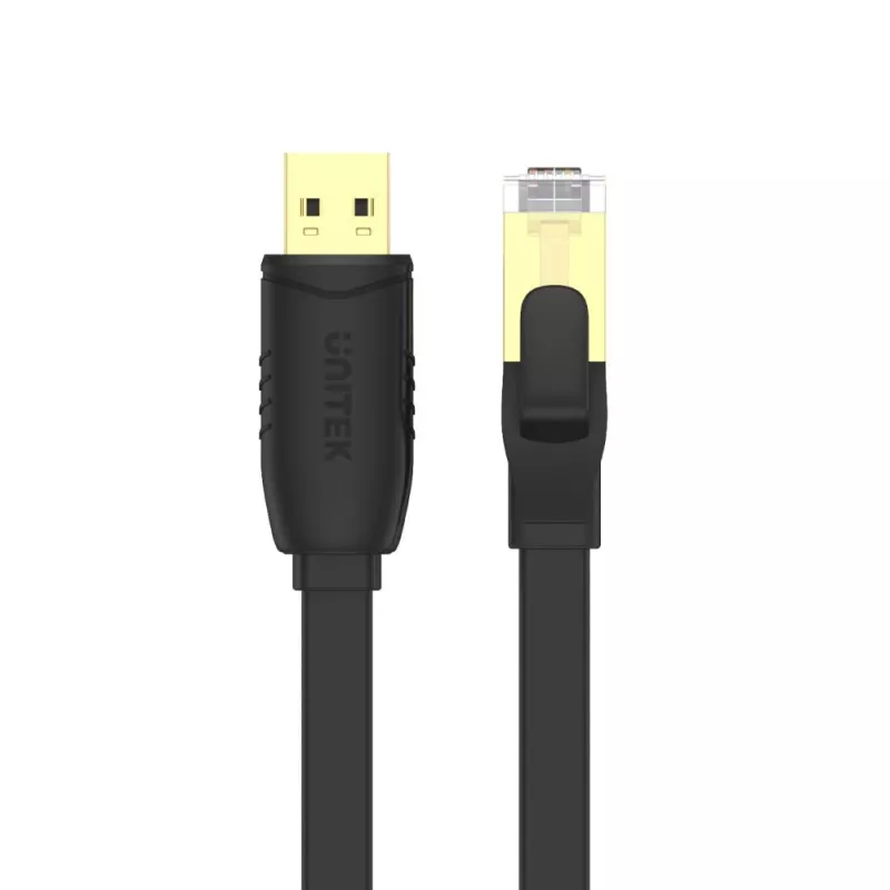 Unitek Y-SP02001B USB 2.0 naar RJ-45 consolekabel, 1,8 m, zwart