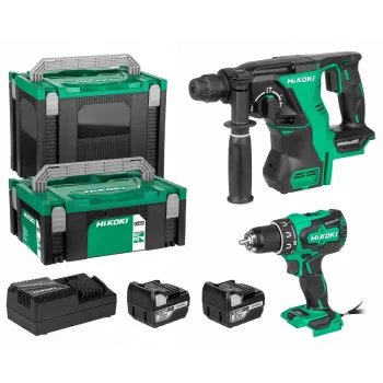 Accuschroefmachine Hikoki accu-set 18 V DS18DBS+DH18DBL met 2 x 5 Ah accu's