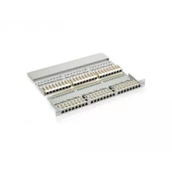 Equip 48-poorts Cat.6 afgeschermd patchpaneel, zwart, RJ-45, goud, Cat6, rackmontage, 1U, zwart