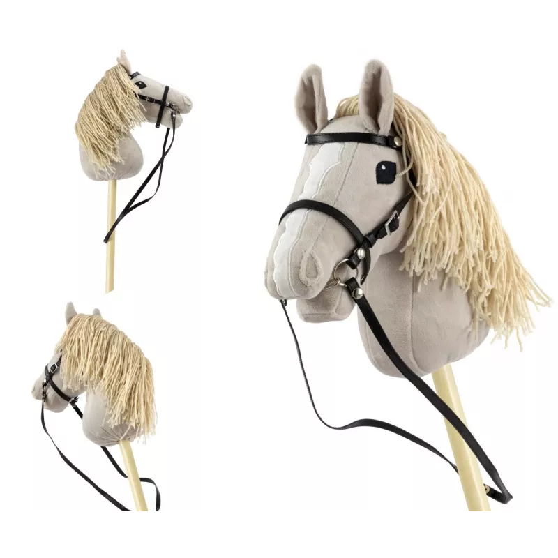 Pluchen hobbypaard Milly Mally 6626 lichtgrijs – Milly Mally knuffel, hobbypaard om op te rijden