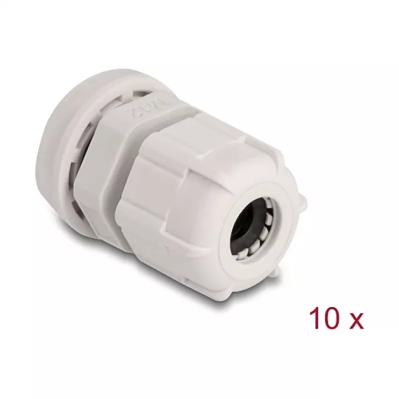 Kabelwartel M12 DELOCK grijs kunststof 10-pack