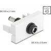 Aansluiting DELOCK Easy 45 module DC 5,5×2,5 mm naar DC 5,5×2,1 mm, model 90864