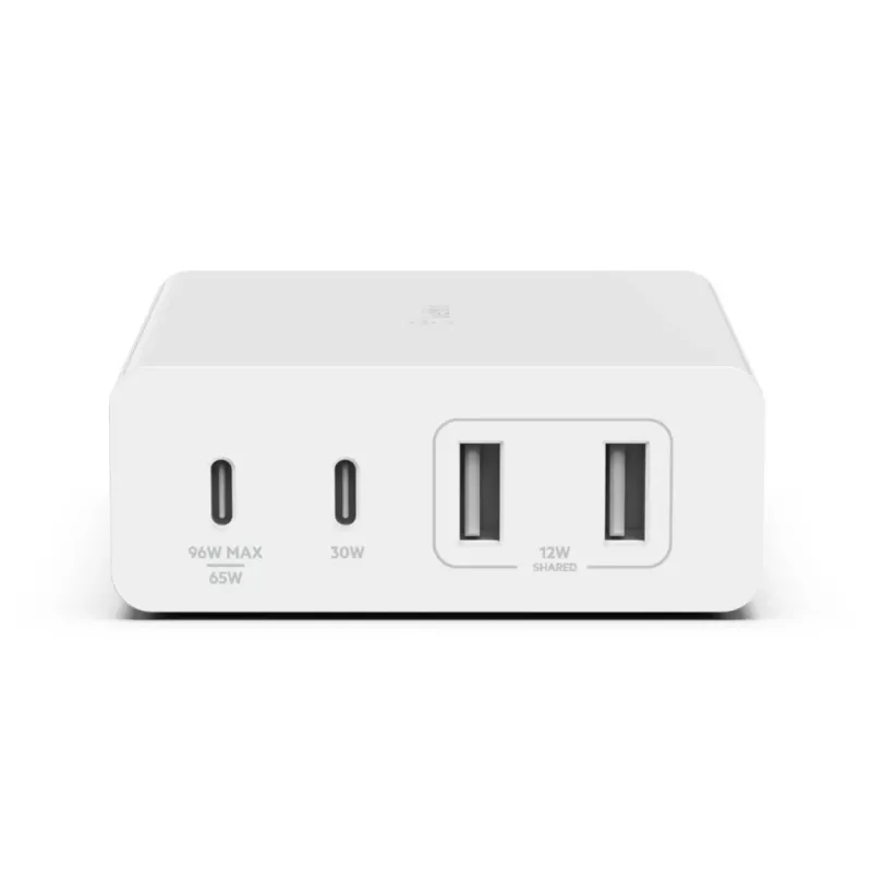 Oplader voor binnen Belkin WCH010VFWH 2 m kabel 2 USB Type-C aansluitingen wit
