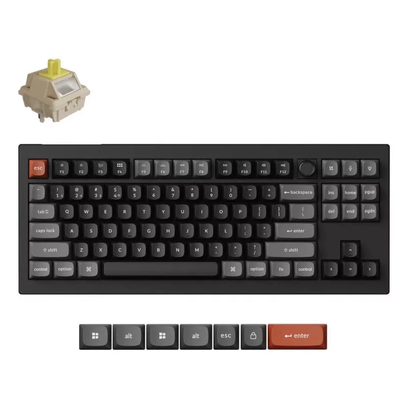 Mechanisch toetsenbord Keychron V3 Ultra 8K — bekabeld & Bluetooth, QWERTY-layout, RGB LED, zwart