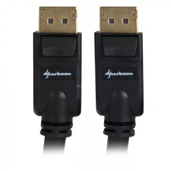 DisplayPort-kabel Sharkoon 1.3, 4K, 1 m, zwart