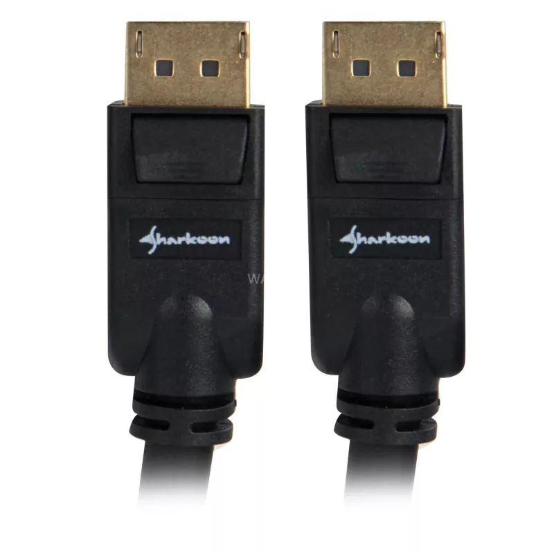 DisplayPort-kabel Sharkoon 1.3, 4K, 1 m, zwart