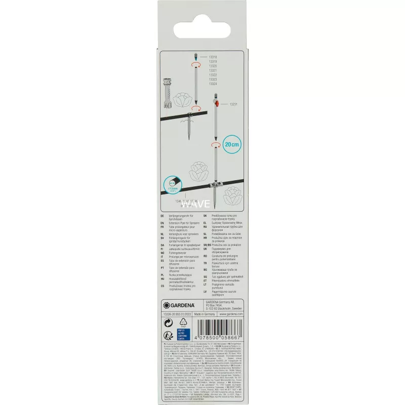 Beregeningssysteemonderdeel Gardena 13326-20 kunststof zwart 200 mm 5 stuks
