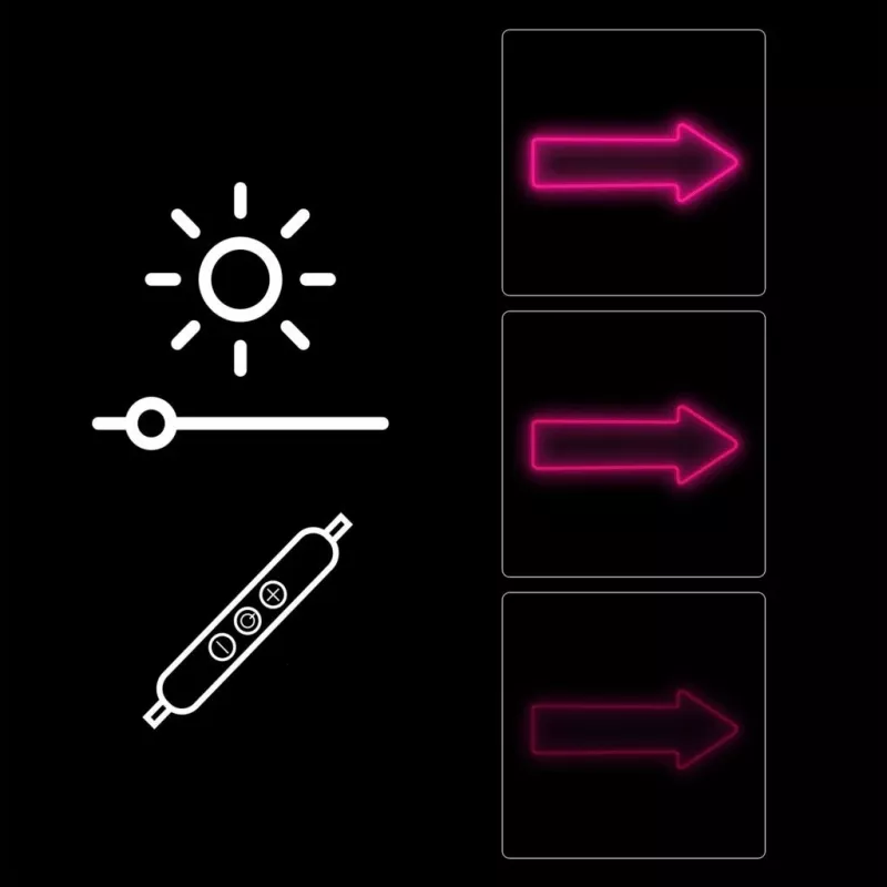 Neonlicht pijl wandlamp MANTA SNL107PK – roze decoratief LED-pijlbord