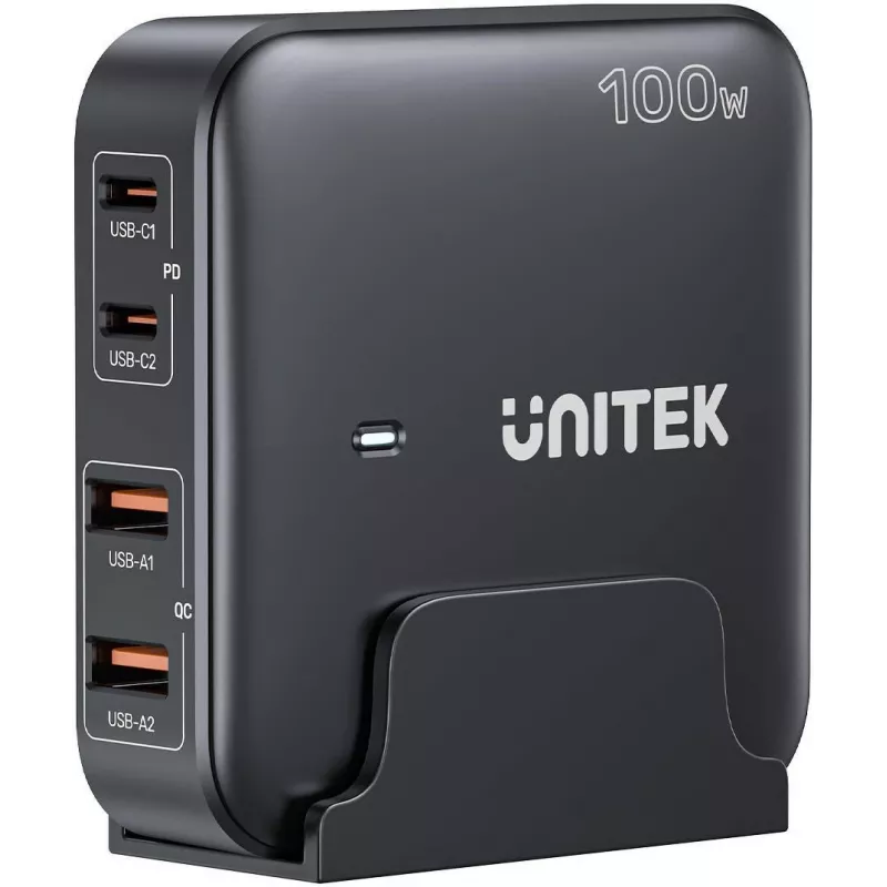 Unitek bureau-oplader P1229ABK01-EU 100 W met 2× USB-A en 2× USB-C