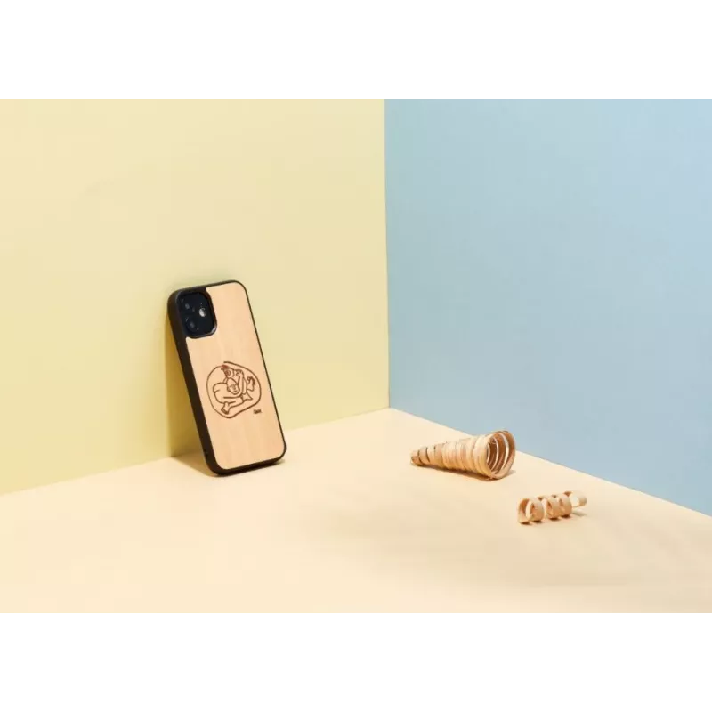 Beschermhoes Man and Wood voor iPhone 12 mini — kindvriendelijk visdesign