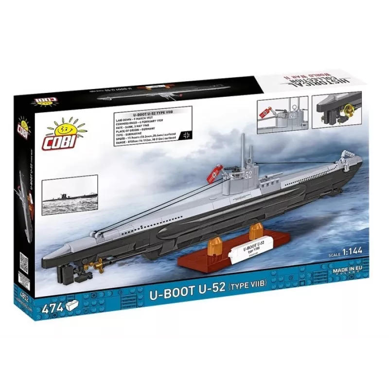 Bouwset Cobi U-boot U-52 – modelbouwset met 474 onderdelen