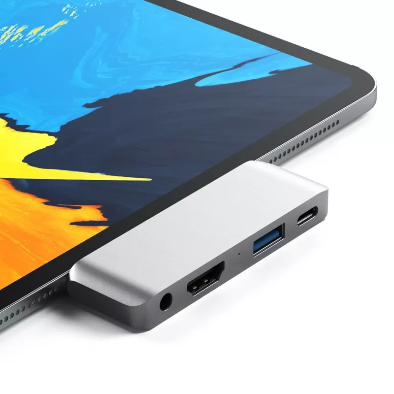 Satechi aluminium USB-C-hub voor iPad Pro zilver