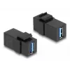 DeLOCK Keystone-module USB 3.0 A bus naar A bus zwart 1:1