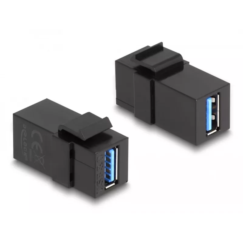 DeLOCK Keystone-module USB 3.0 A bus naar A bus zwart 1:1