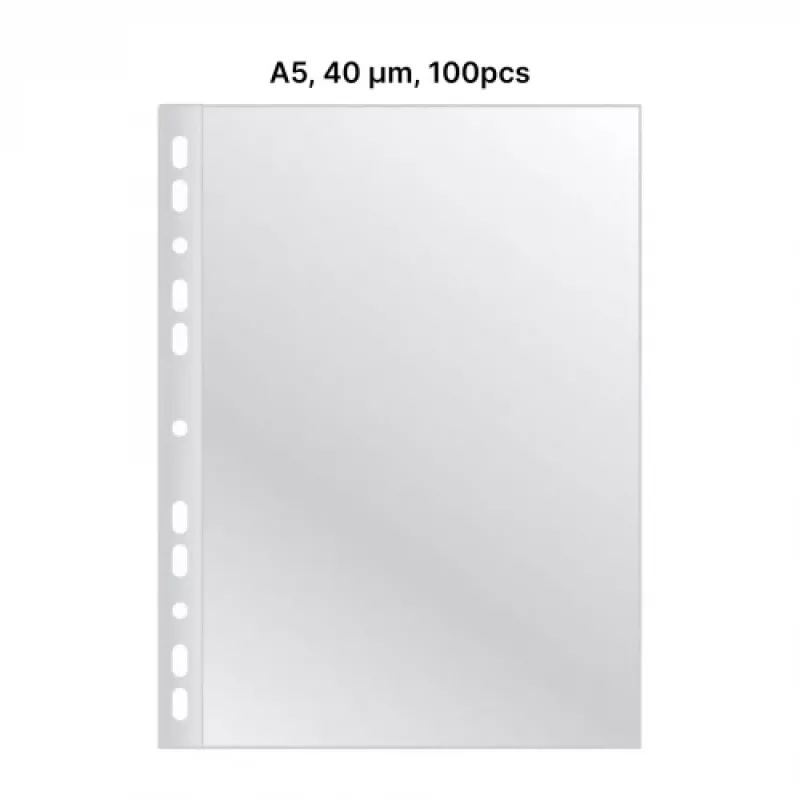 AD Class PUNCHED POCKET kristalhelder A5 40 µm, zak met 100 stuks