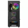 PC-behuizing SAVIO Noctis Flow RGB — Cube, ATX/Mini-ITX, 3x 120 mm frontventilatoren, zijvenster van gehard glas, max. GPU 35 cm