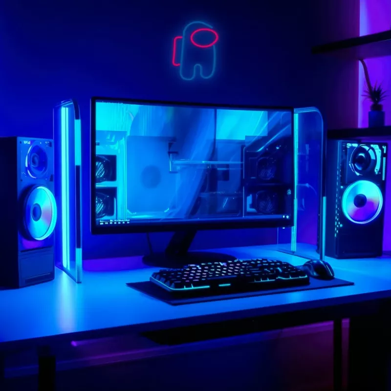 Decoratieve neon-ledlamp MANTA SNL27BLT Style Neon Lights ASTRONAUT, plug-and-play tafel-wand-ledaccentlamp