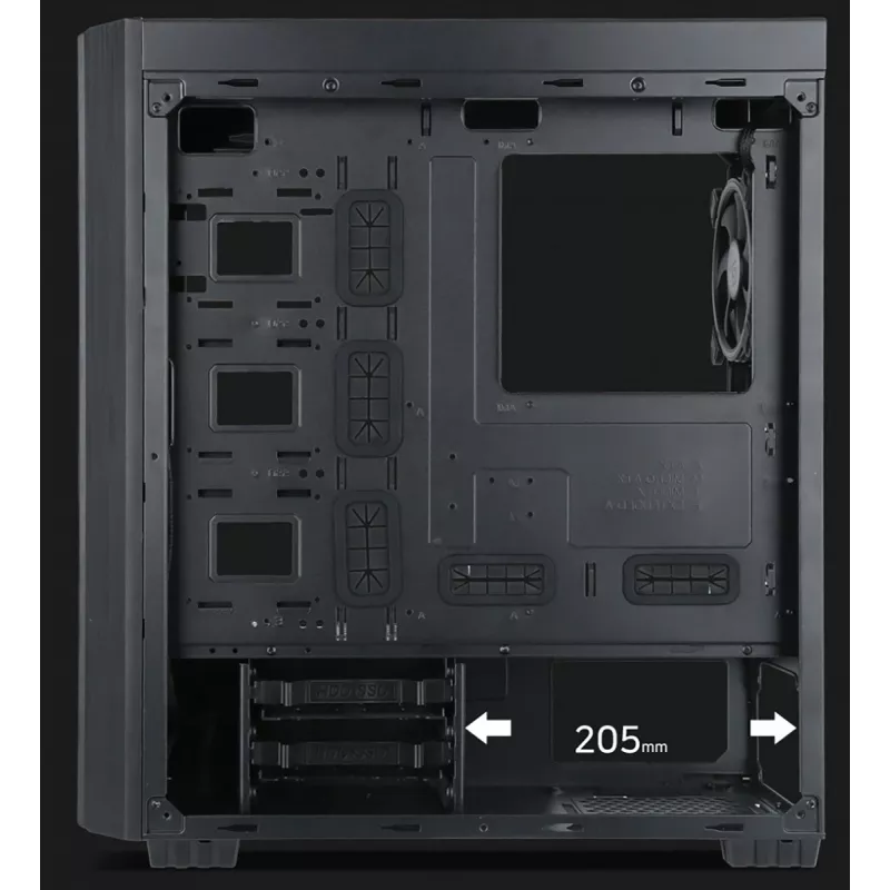 Gembird Fornax K500 ATX computerbehuizing, midi-tower, zwart
