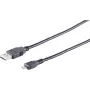 USB-kabel S/CONN 14-11015 0,5 m USB-A naar Micro-USB-B zwart