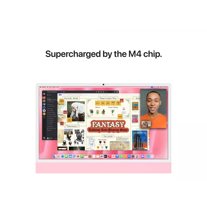 Apple iMac 24" Retina 4.5K alles-in-één-pc M4 (8-core CPU, 8-core GPU), 16 GB RAM, 256 GB SSD, Duits toetsenbord, Magic Mouse, zonder Gigabit Ethernet, roze (MWUG3D/A)