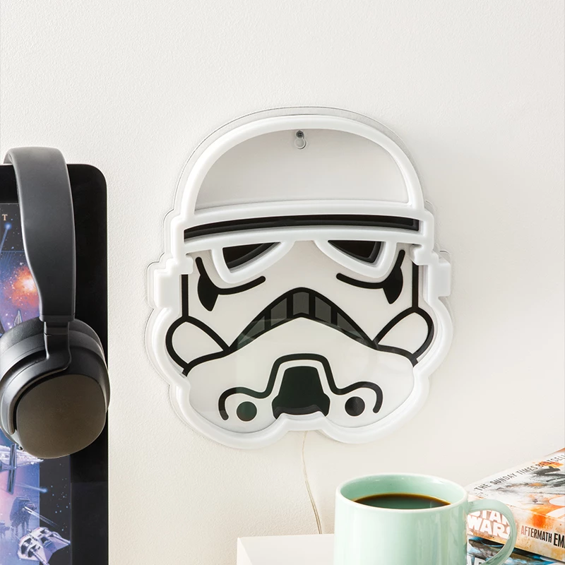 Wandmontierbare LED-neonlamp Paladone Stormtrooper model PP14595SWVN, decoratieve Star Wars-verlichting
