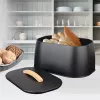 Broodtrommel Maestro MR-1675-Zwart, zwarte broodbewaarcontainer