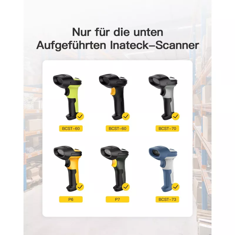 Barcodescanner Inateck BS04001 2-in-1 draadloos oplaadbaar via USB