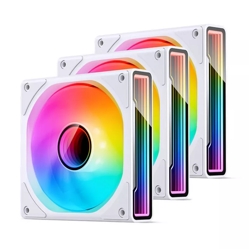Behuizingsventilator Jonsbo ZK-120W 3in1 A-RGB wit — 120 mm, A-RGB-verlichting