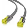 Helos - patchkabel - RJ-45 (M) naar RJ-45 (M) - 50 cm - U/FTP - CAT 6a - plat - grijs