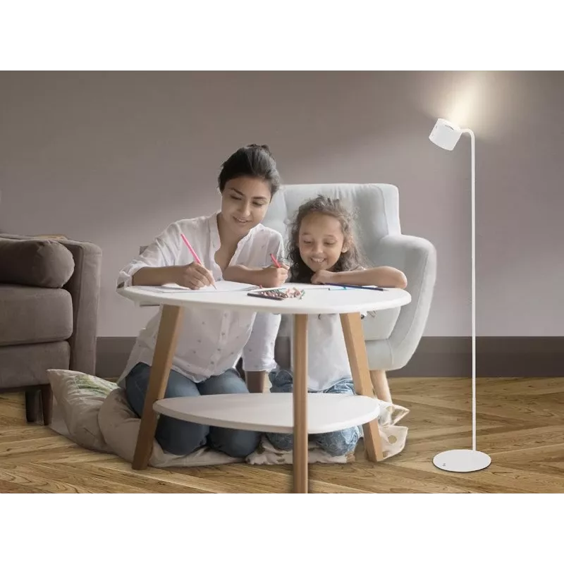 Beper P201UTP305 oplaadbare in hoogte verstelbare LED-lamp, staand en aan de wand te monteren, 2,3 W, dimbaar, wit