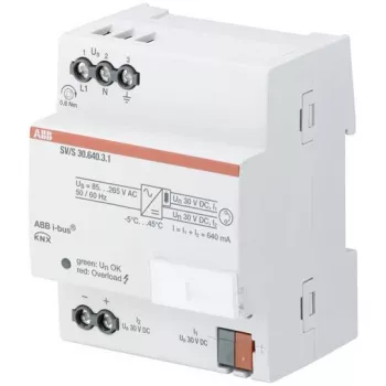 Voeding/omvormer ABB SV/S30.640.3.1 — 30 V uitgang, 85–265 V ingang, grijs, kunststof behuizing (72×64,5×90 mm)