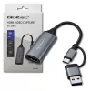 USB-C naar USB-A en HDMI 4K 30Hz adapter QOLTEC van aluminium