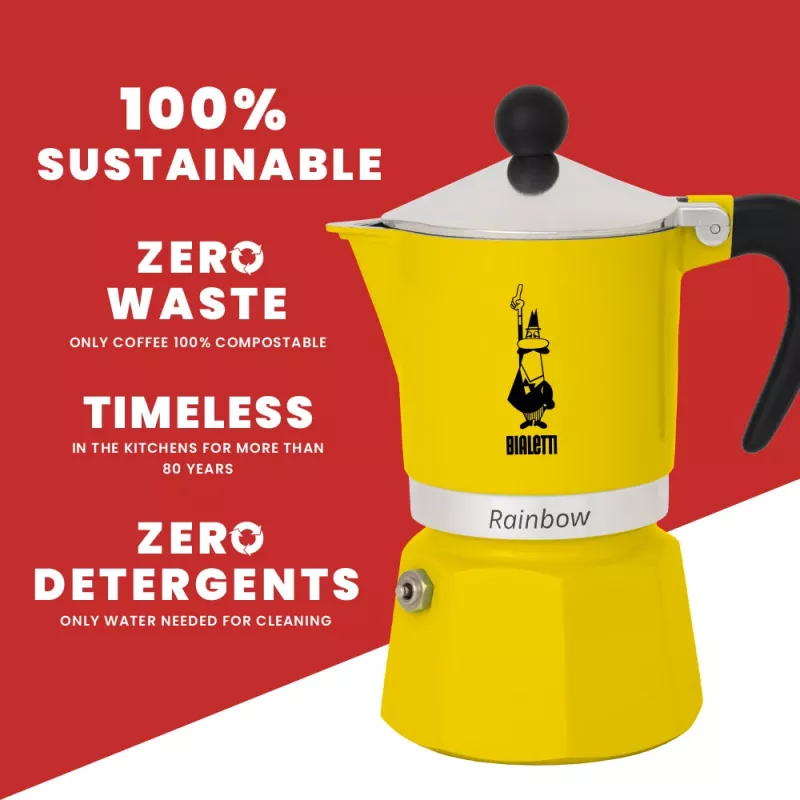 Moka pot Bialetti Rainbow zwart geel