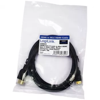 HDMI-kabel LogiLink CH0023 2m HDMI type A naar type C zwart