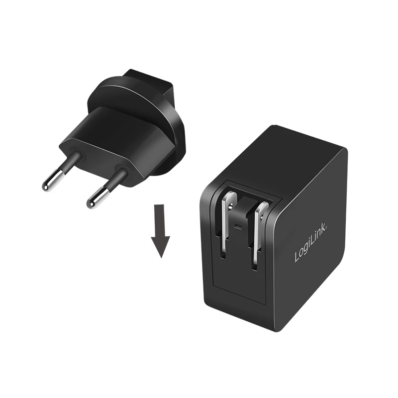 Mobiele oplader LogiLink PA0302 universeel zwart AC-snelladen