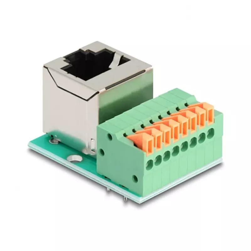 DeLOCK 90653 kabeladapter RJ45 8-pins klemmenstrook groen zilver