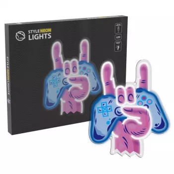 Neon Lights MANTA SNL109MT hand met gamepad neonbord, decoratieve LED-verlichting voor gaming-setup