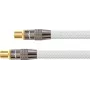 SAT-antennekabel, IEC/coax-stekker naar bus, goud gecoat, afscherming 120 dB, 75 Ohm, nylonommanteling wit, 3 m, PYTHON®-serie (GC-M2004)