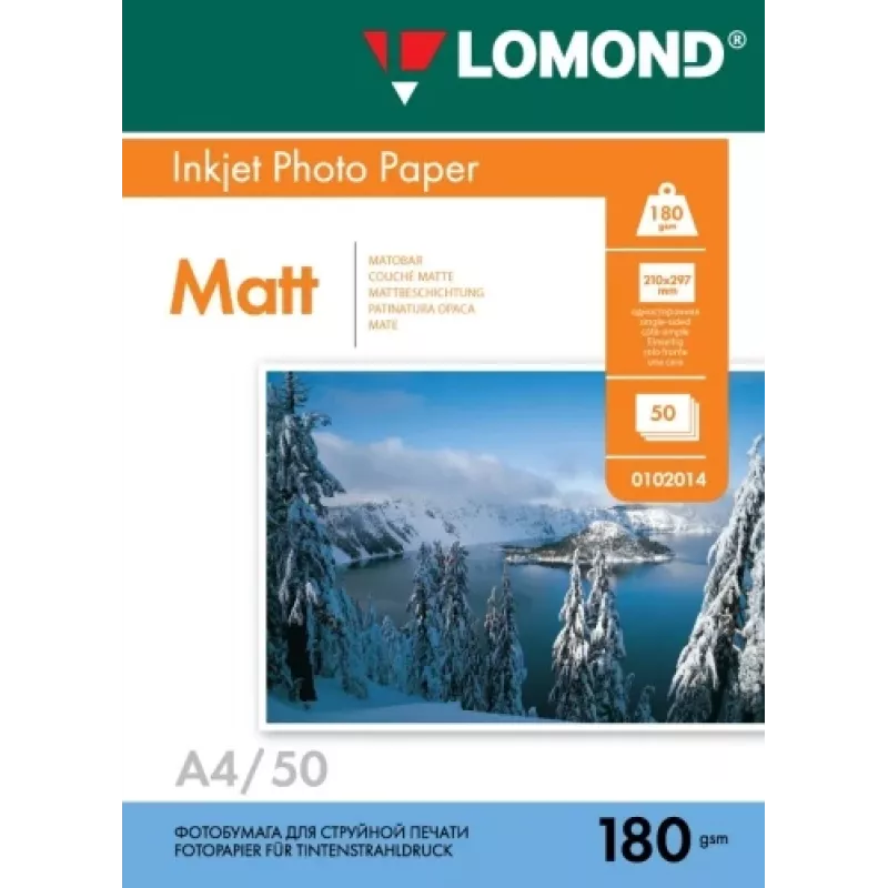 Lomond foto-inktjetpapier mat 180 g/m² A4, 50 vel