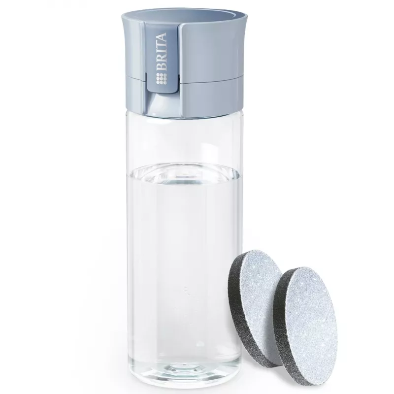 Filterfles BRITA Vital pastelblauw 600 ml met 2 MicroDisc-filters, BPA-vrij, vaatwasserbestendig