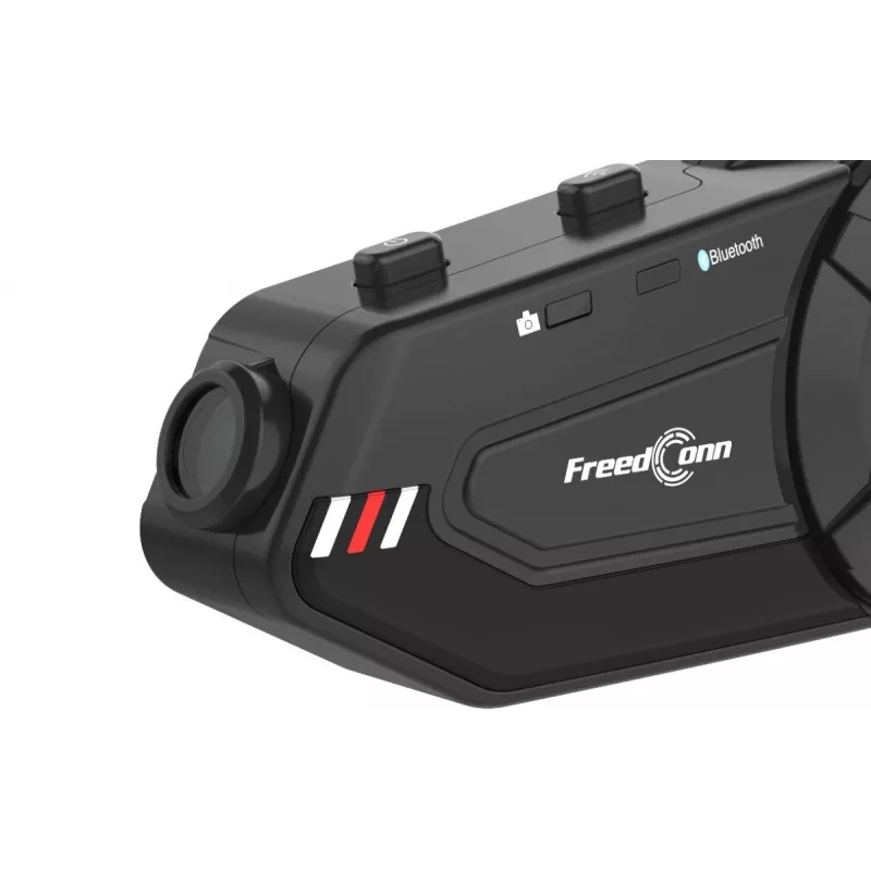 Headset FreedConn R1 PLUS E motorfiets-Bluetooth-intercom, Bluetooth 5.0+EDR, bereik 1000 m, IP65, FM, 1080p-video, 30 uur gesprekstijd