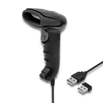 Handbarcodescanner QOLTEC 50868 — 1D/2D-laserscanner, USB bekabeld & draadloos, werkafstand 600 mm, zwart