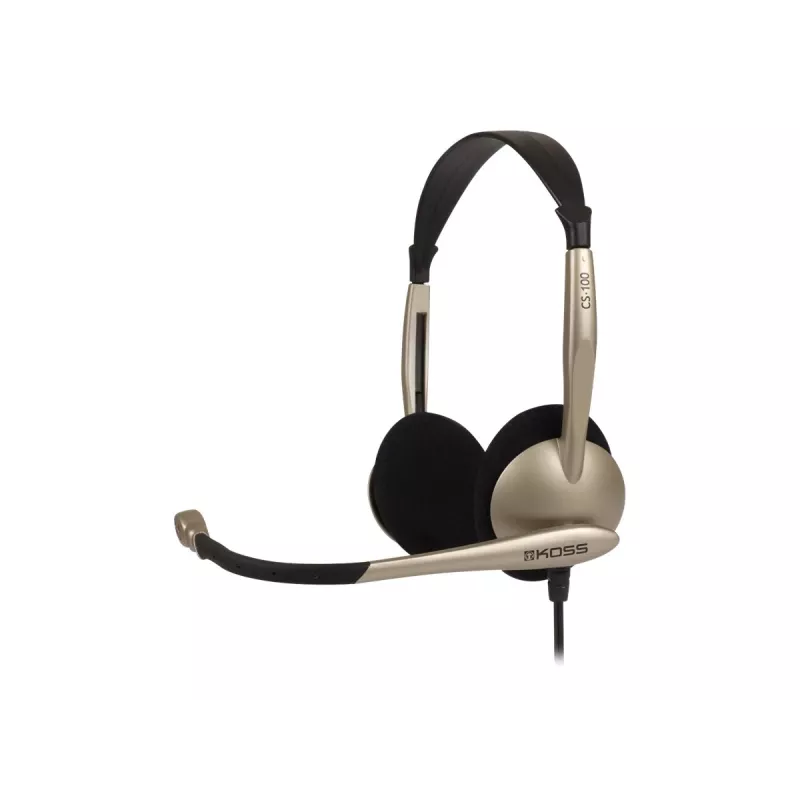 Koss CS100 bedrade on-ear hoofdtelefoon met microfoon, zwart/goud