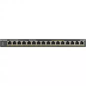 NETGEAR GS316PP unmanaged Gigabit Ethernet (10/100/1000) Power over Ethernet (PoE) zwart