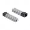 DELOCK USB 3.2 Gen 1 (3.1 Gen 1) 4-poorts hub met Type-A + Type-C host (5000 Mbit/s) zwart/transparant